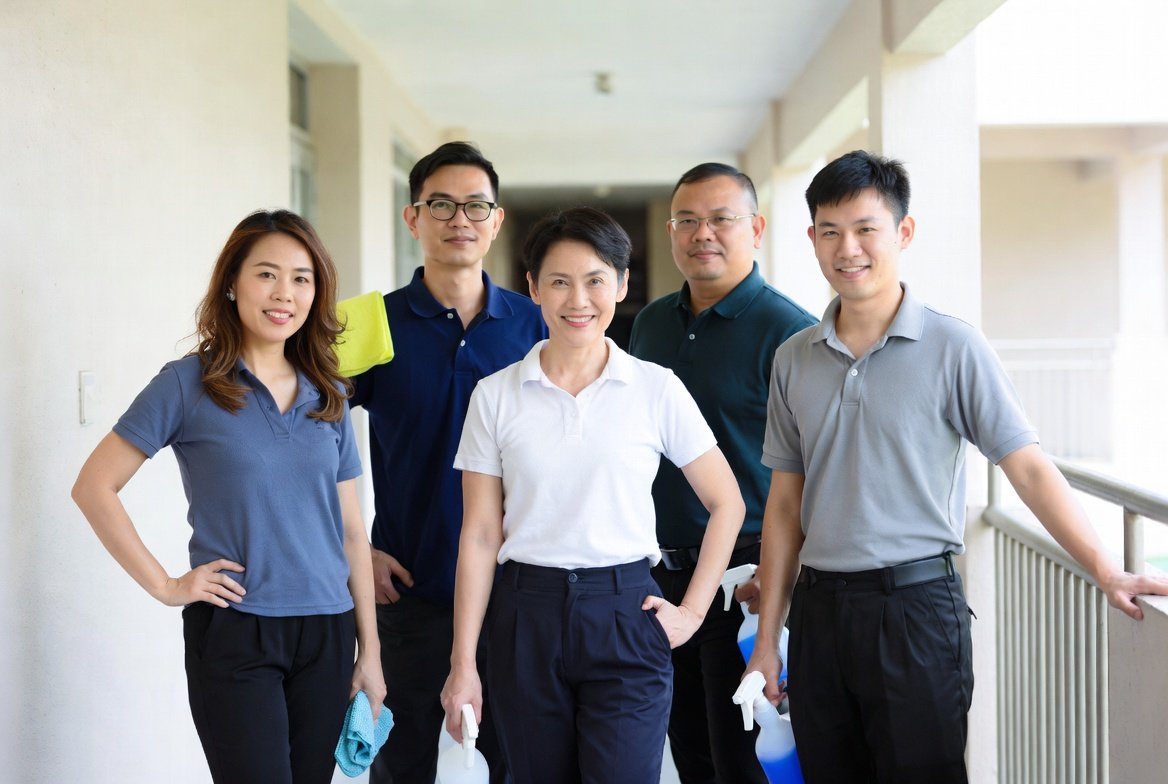 Team in uniform, professional look